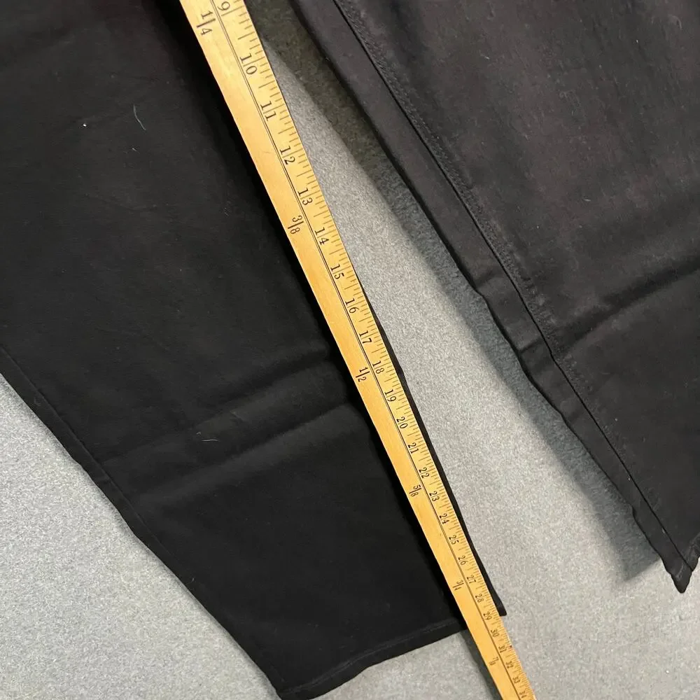 Susan Graver Regular Stretch Denim Straight Leg Jean Black, Reg 16